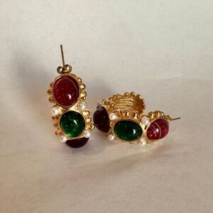 Elegant Gold and Multicolor Gemstone Earrings